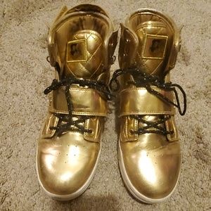 Boys VLADO Metallic Gold Gym Shoe